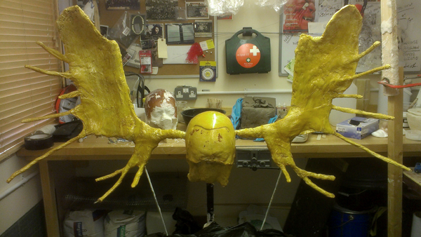 Shellaced antlers armature